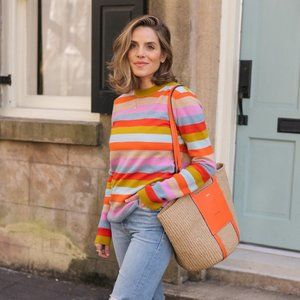 LA LIGNE Cashmere Striped Sweater Crew Neck